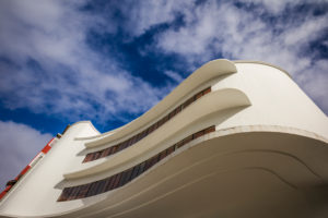 Spain, Canary Islands, Gran Canaria Island, Las Palmas de Gran Canaria, Triana meighborhood, curved building Spain, Canary Islands, Gran Canaria Island, Las Palmas de Gran Canaria, Triana meighborhood, curved building